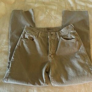 MOTHER Ankle Crop Jeans in chalk it up